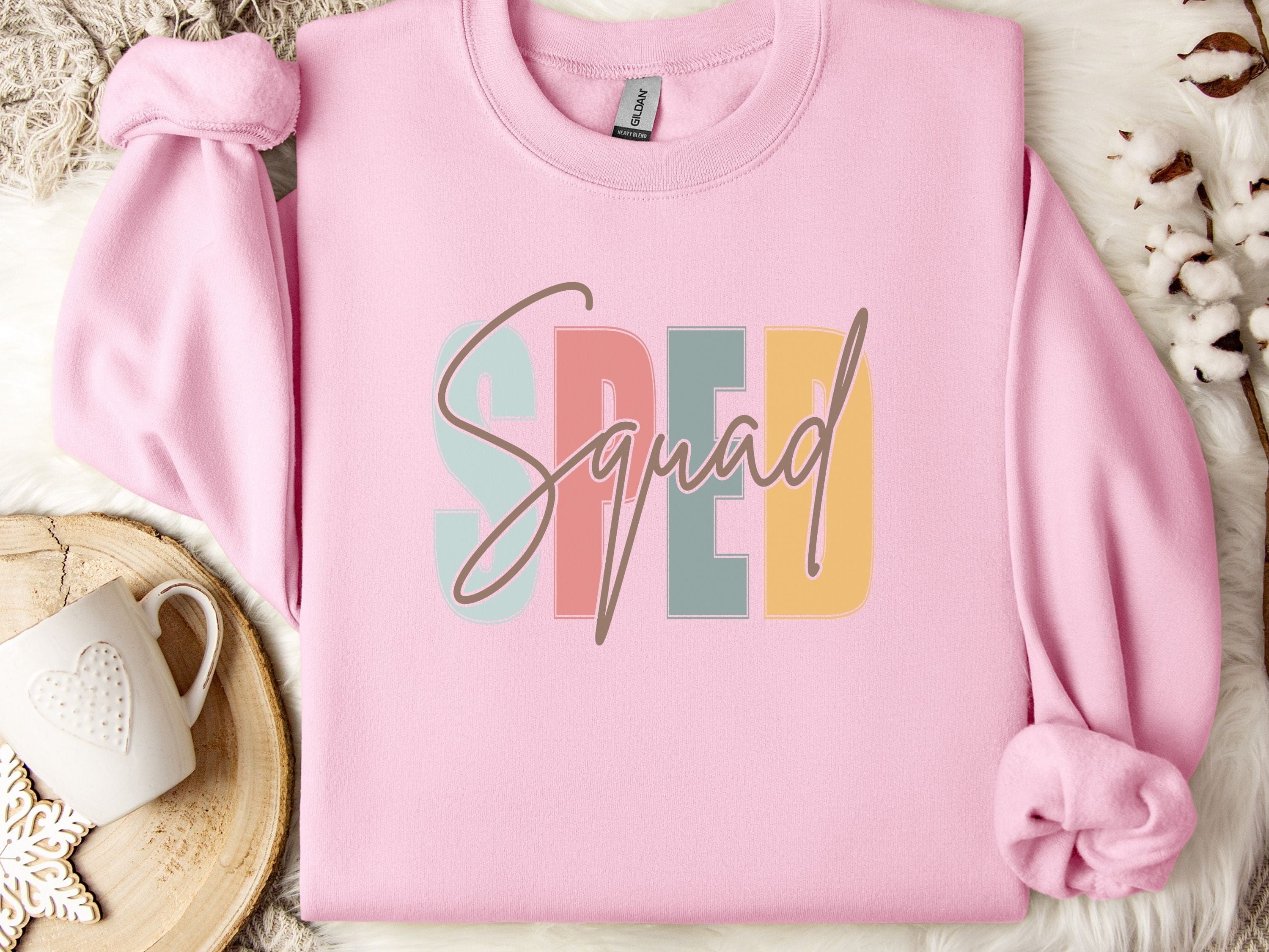SPED Squad - Special Education Sweatshirt-Light Pink-Neurodiversity, ADHD & Autism Awareness & Acceptance Sweatshirt by Daily Bloom