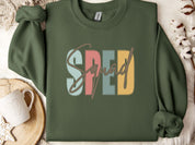 SPED Squad - Special Education Sweatshirt-Military Green-Neurodiversity, ADHD & Autism Awareness & Acceptance Sweatshirt by Daily Bloom