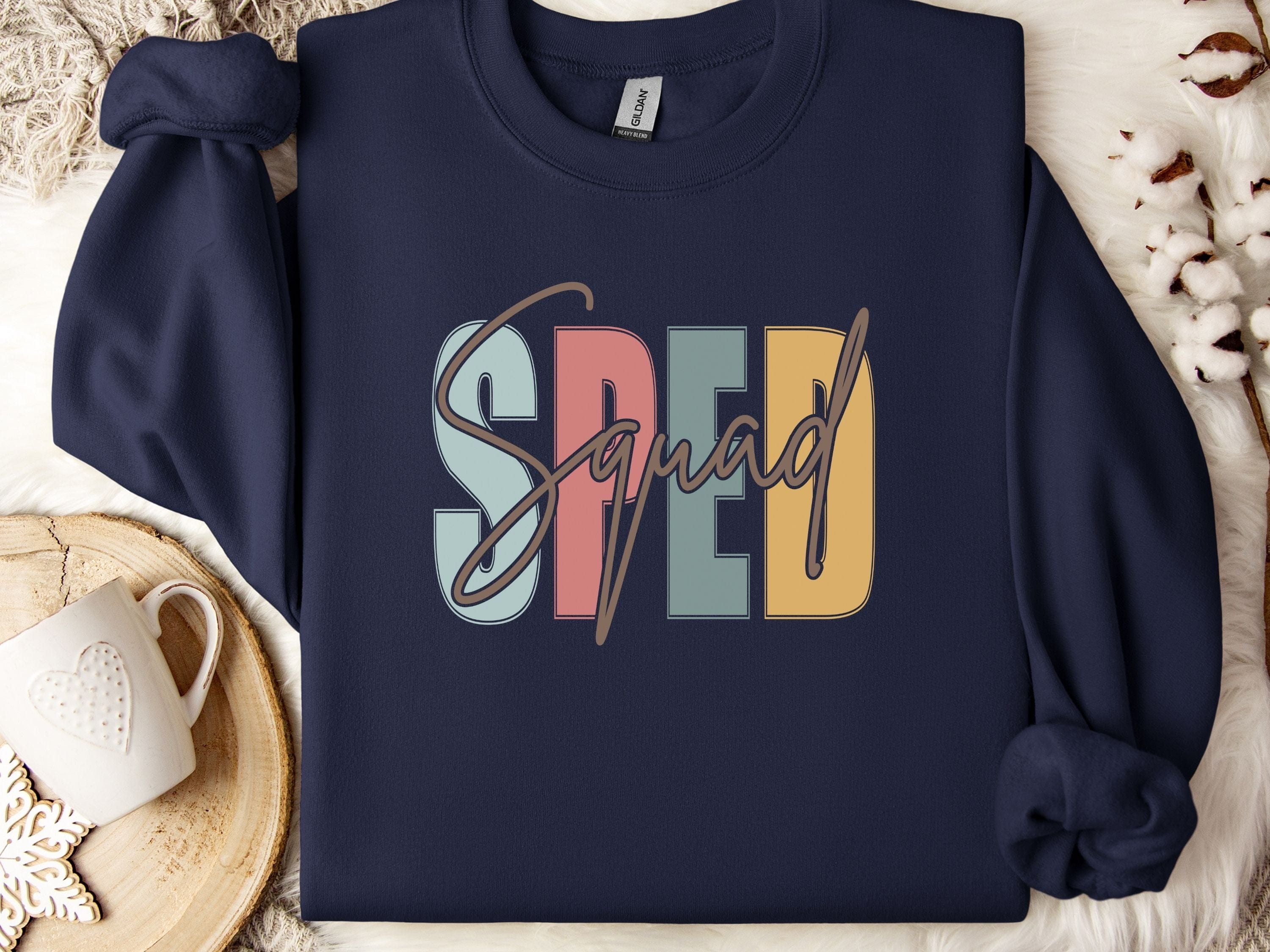 SPED Squad - Special Education Sweatshirt-Navy-Neurodiversity, ADHD & Autism Awareness & Acceptance Sweatshirt by Daily Bloom