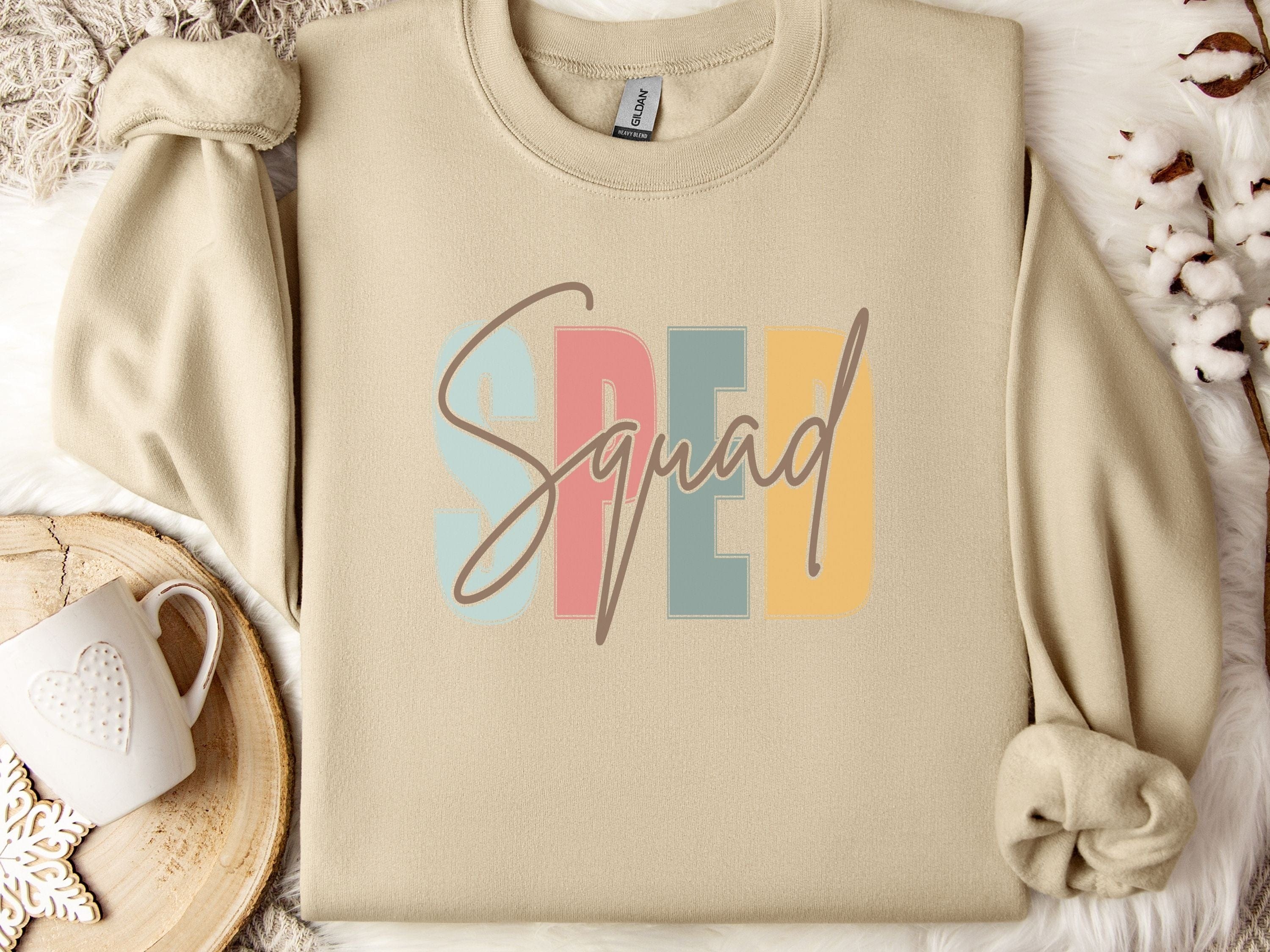 SPED Squad - Special Education Sweatshirt-Sand-Neurodiversity, ADHD & Autism Awareness & Acceptance Sweatshirt by Daily Bloom