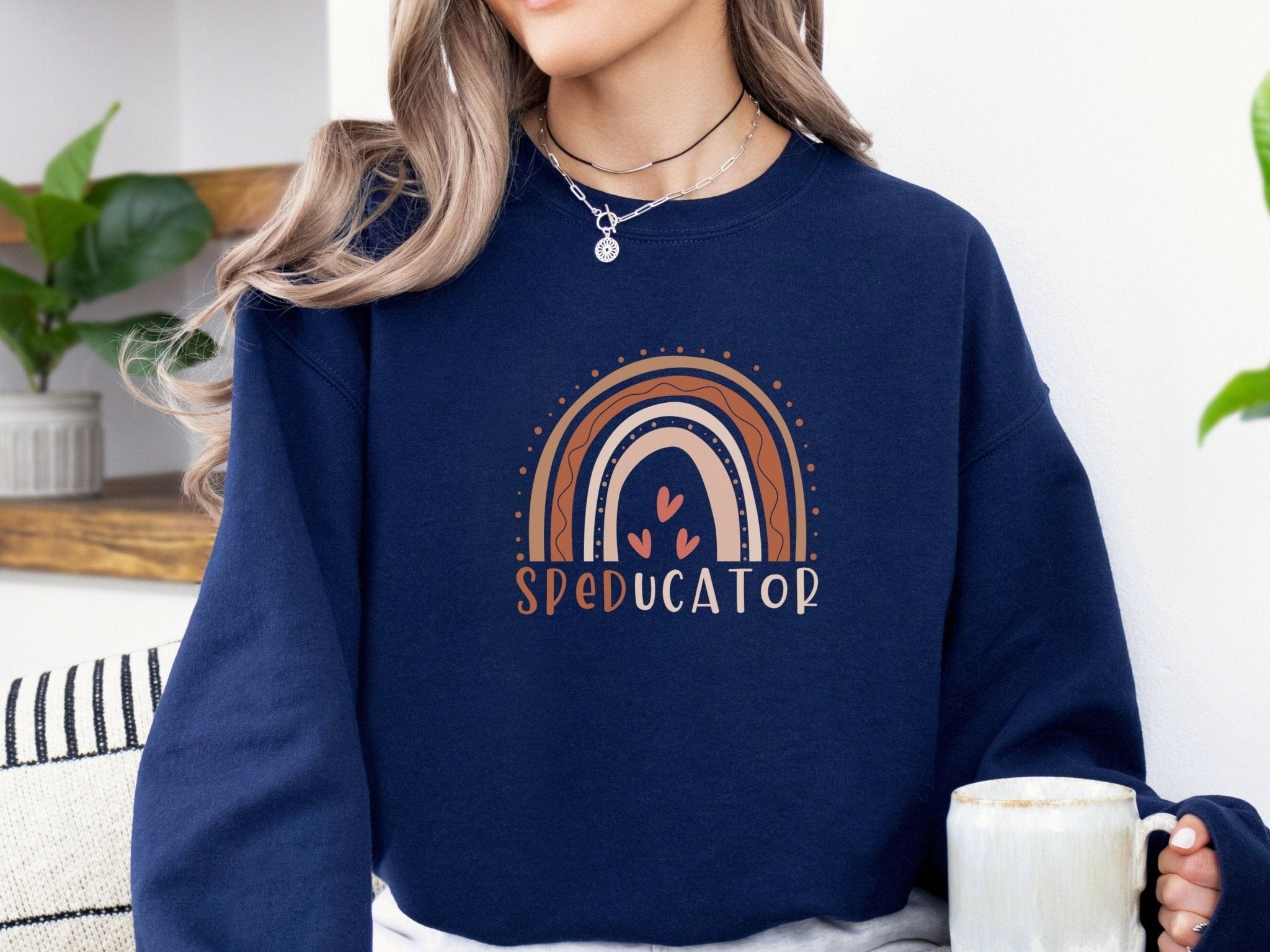 Autism Sweatshirt - SPEDucator Boho Rainbow Sweatshirt - Daily Bloom
