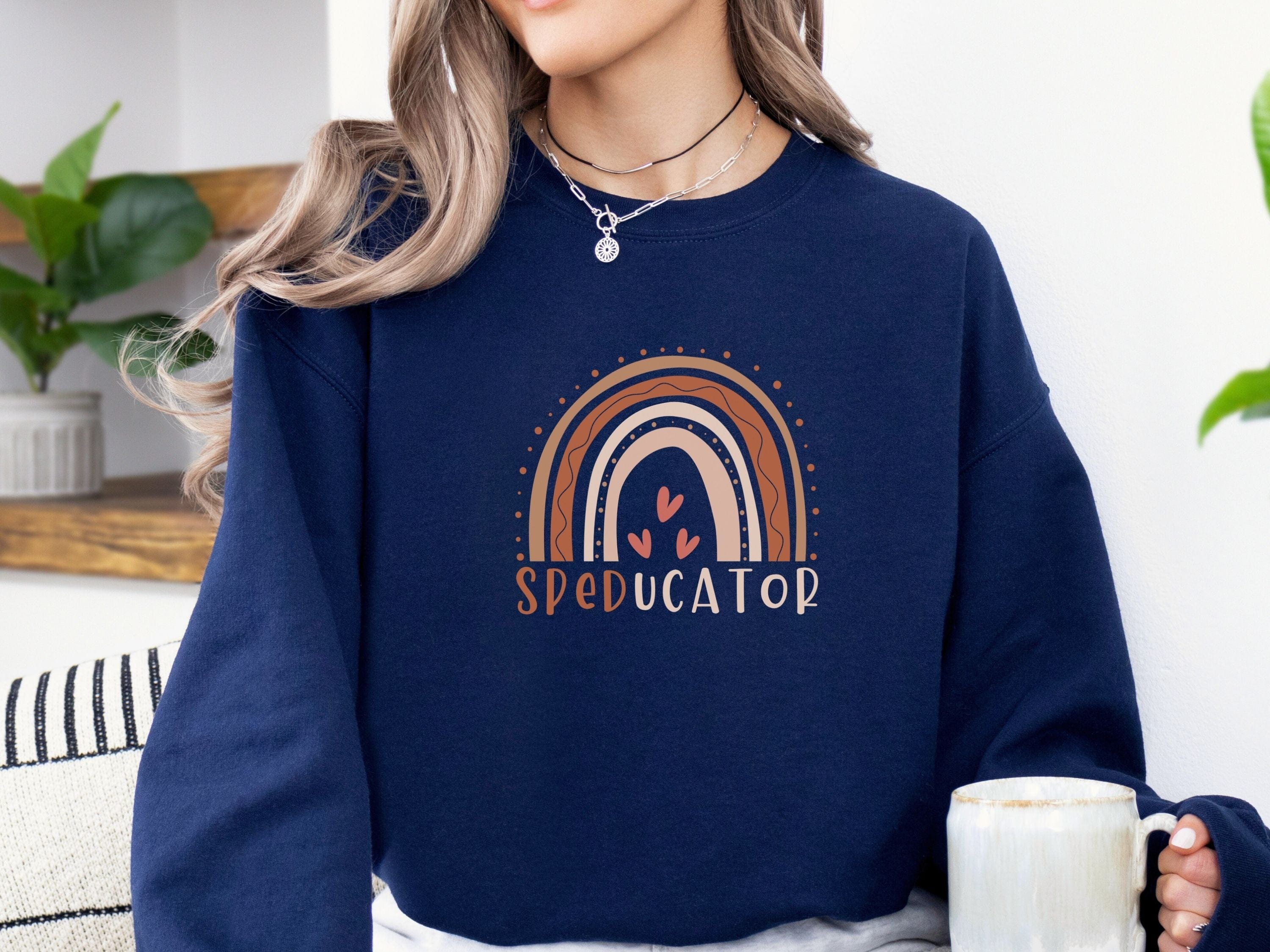 SPEDucator Boho Rainbow Sweatshirt-Neurodiversity, ADHD & Autism Awareness & Acceptance Sweatshirt by Daily Bloom