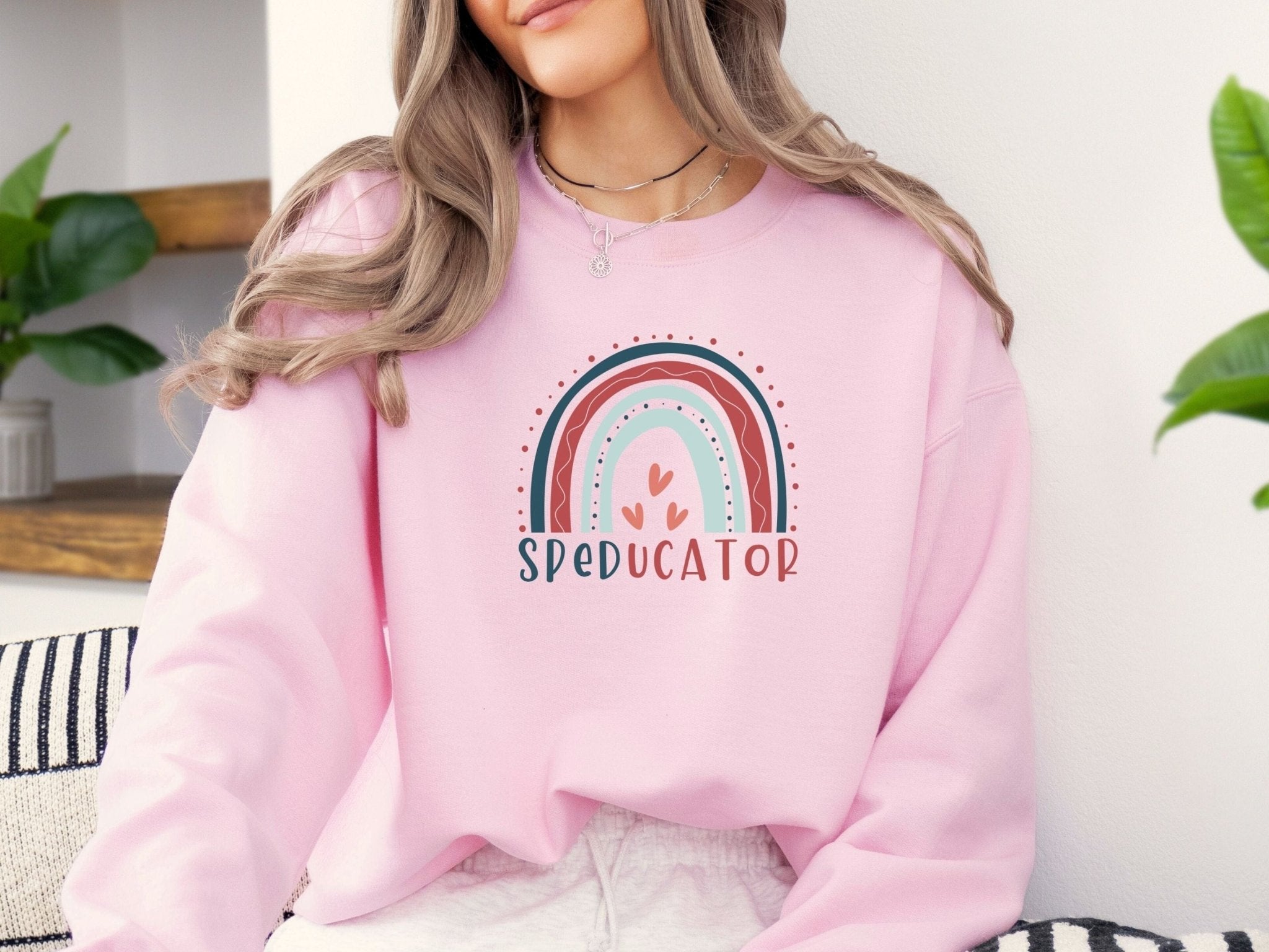 Autism Sweatshirt - SPEDucator Boho Rainbow Sweatshirt - Daily Bloom