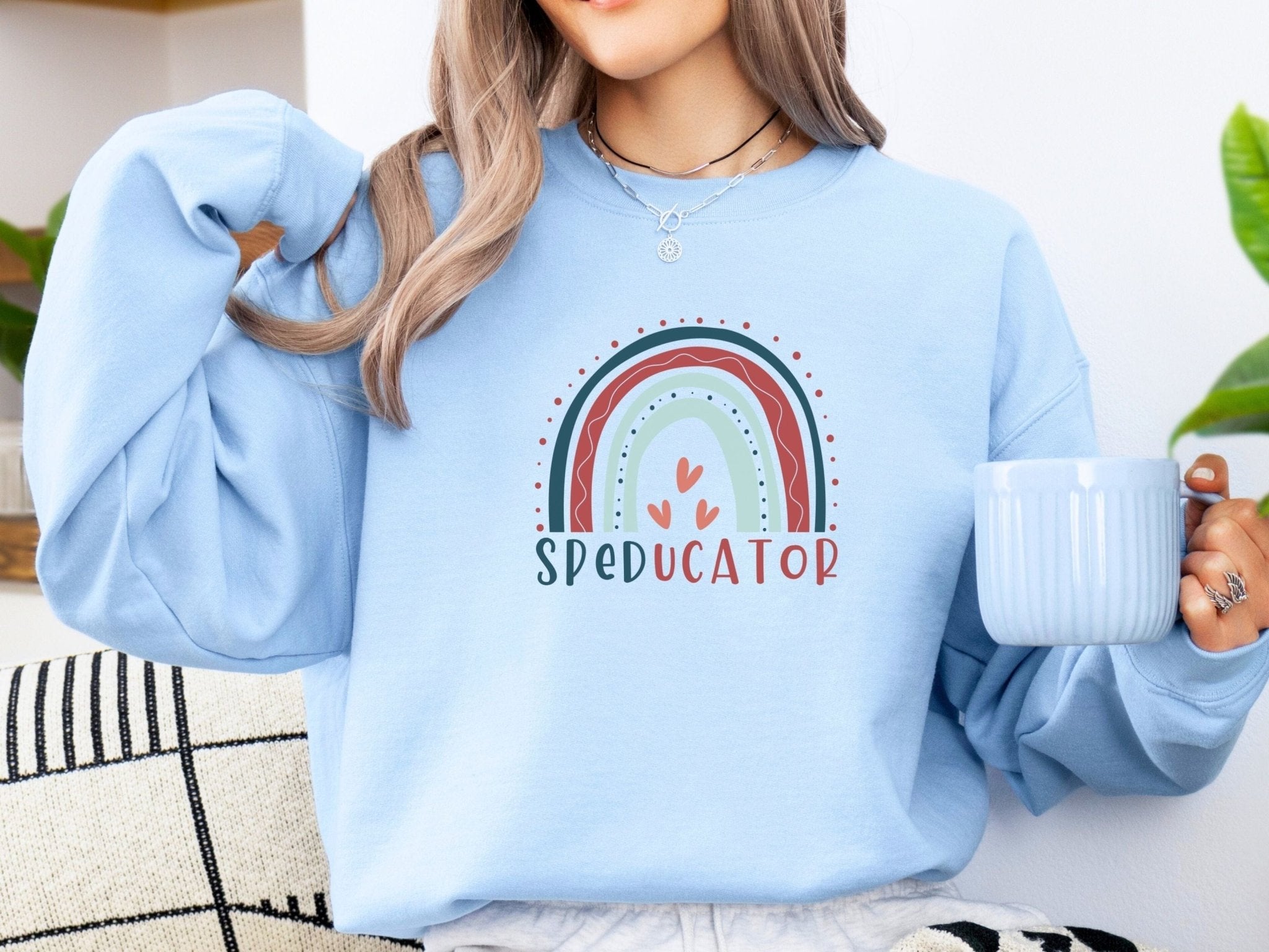 Autism Sweatshirt - SPEDucator Boho Rainbow Sweatshirt - Daily Bloom