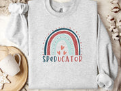 SPEDucator Boho Rainbow Sweatshirt-Ash-Neurodiversity, ADHD & Autism Awareness & Acceptance Sweatshirt by Daily Bloom