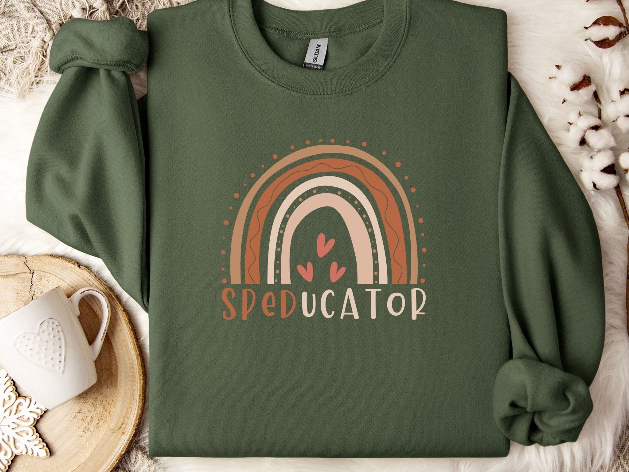 Autism Sweatshirt - SPEDucator Boho Rainbow Sweatshirt - Daily Bloom
