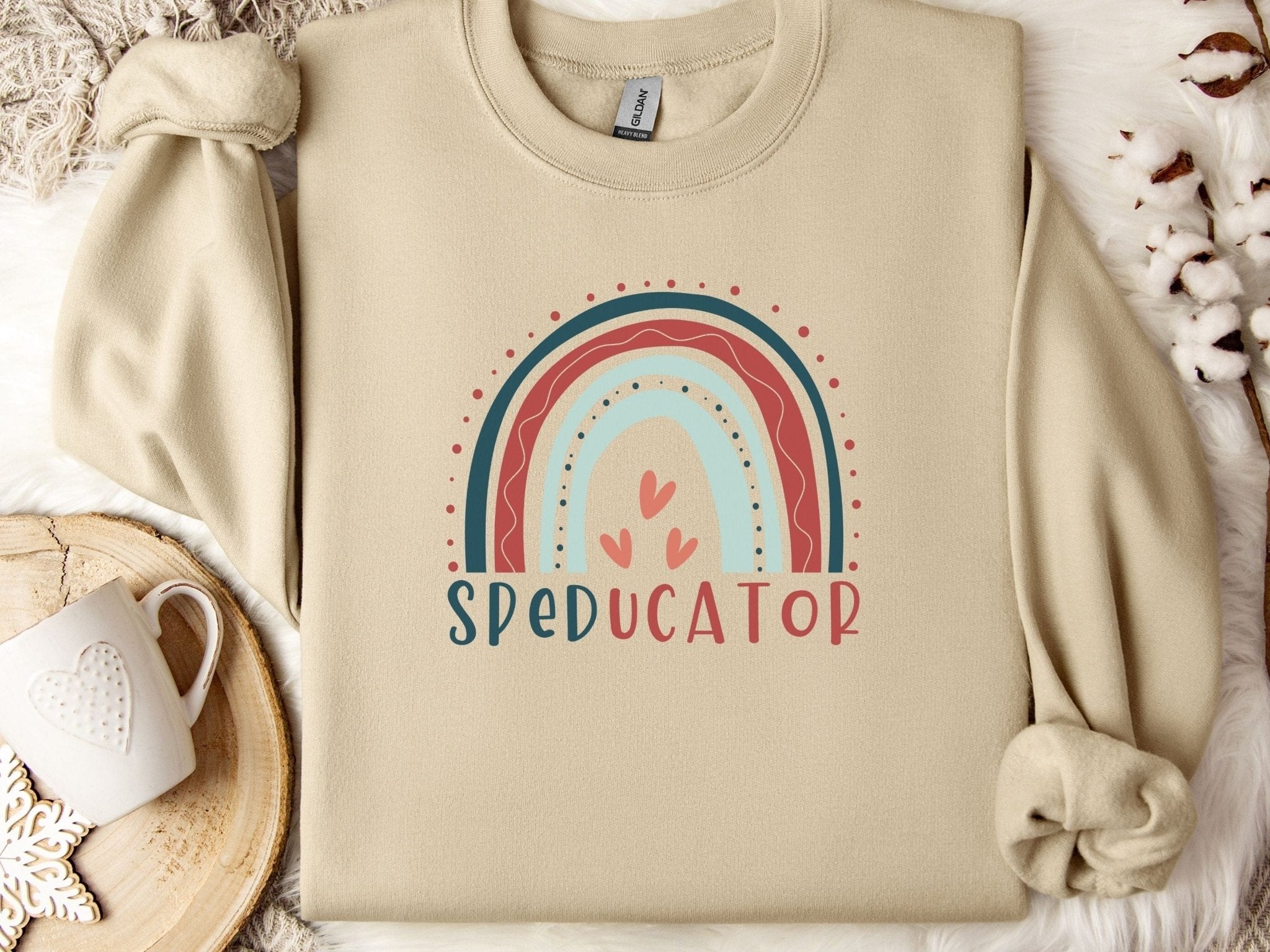 Autism Sweatshirt - SPEDucator Boho Rainbow Sweatshirt - Daily Bloom