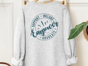 Support Include Advocate Empower Sweatshirt-Ash-Neurodiversity, ADHD & Autism Awareness & Acceptance Sweatshirt by Daily Bloom