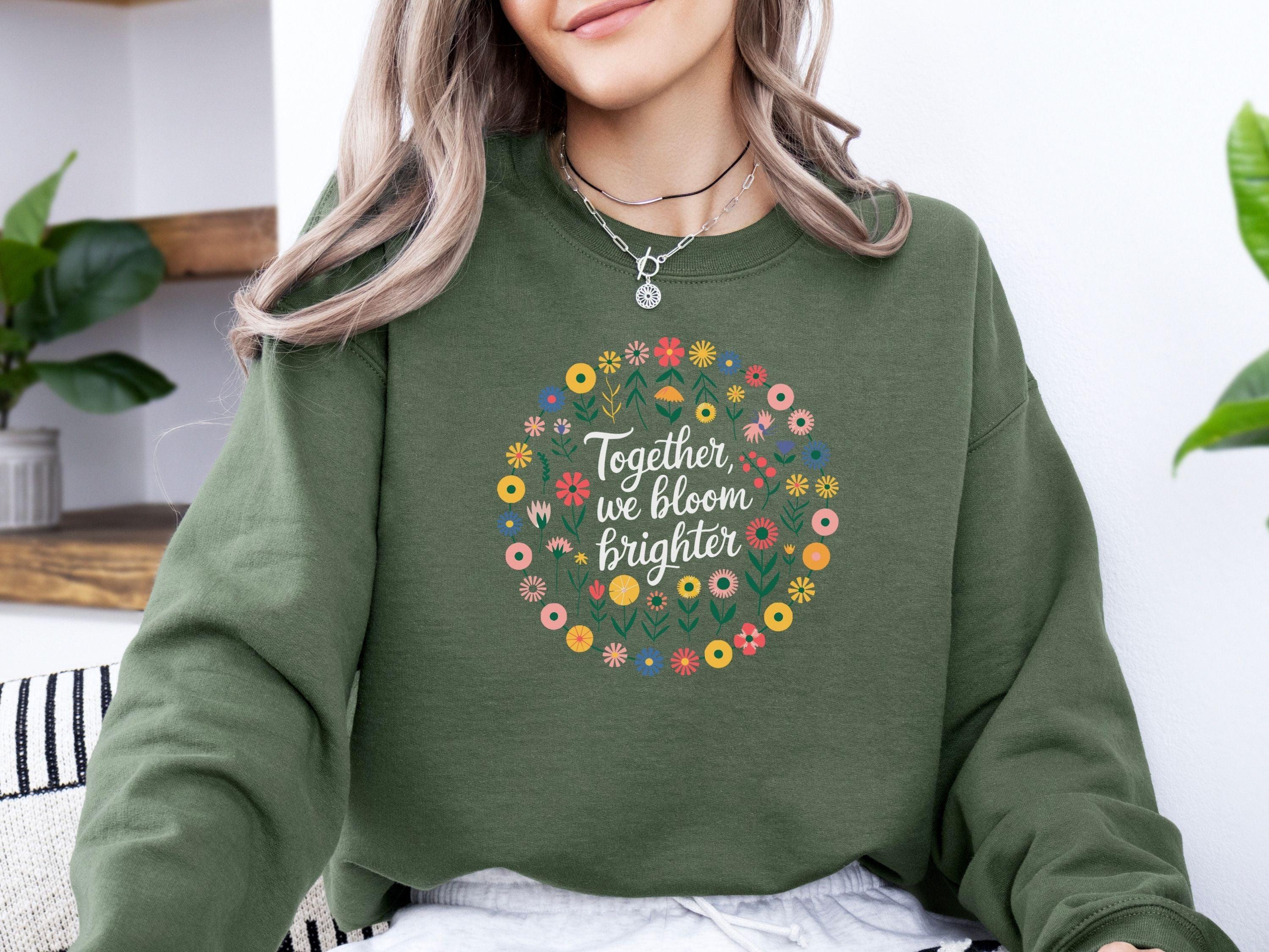 Together We Bloom Brighter Sweatshirt-Neurodiversity, ADHD & Autism Awareness & Acceptance Sweatshirt by Daily Bloom