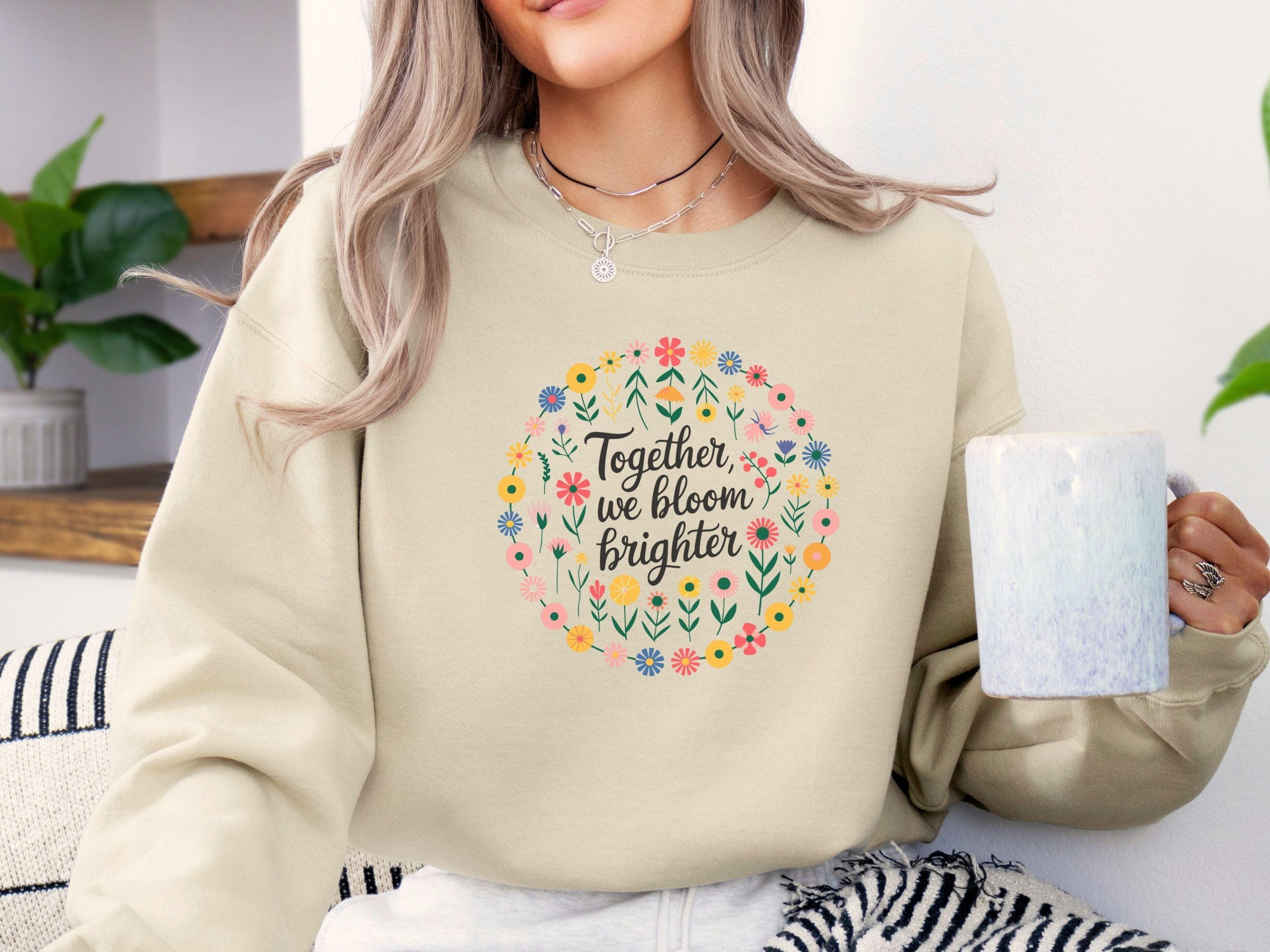 Together We Bloom Brighter Sweatshirt-Neurodiversity, ADHD & Autism Awareness & Acceptance Sweatshirt by Daily Bloom