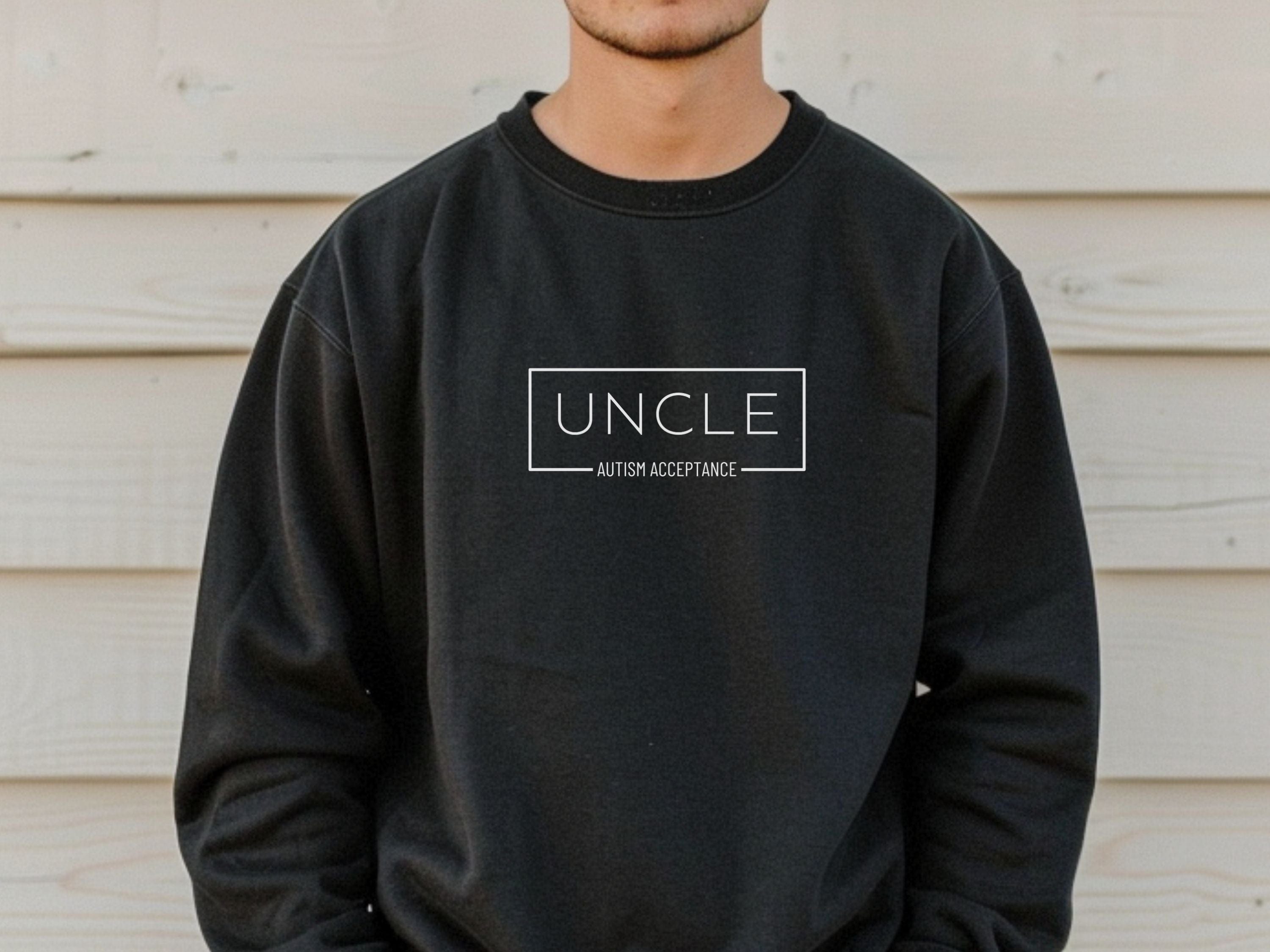 Uncle Autism Acceptance Box Sweatshirt-Neurodiversity, ADHD & Autism Awareness & Acceptance Sweatshirt by Daily Bloom
