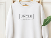 Uncle Autism Acceptance Box Sweatshirt-White-Neurodiversity, ADHD & Autism Awareness & Acceptance Sweatshirt by Daily Bloom