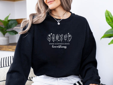 Autism Sweatshirt - Where Acceptance Grows Love Blooms Sweatshirt - Daily Bloom