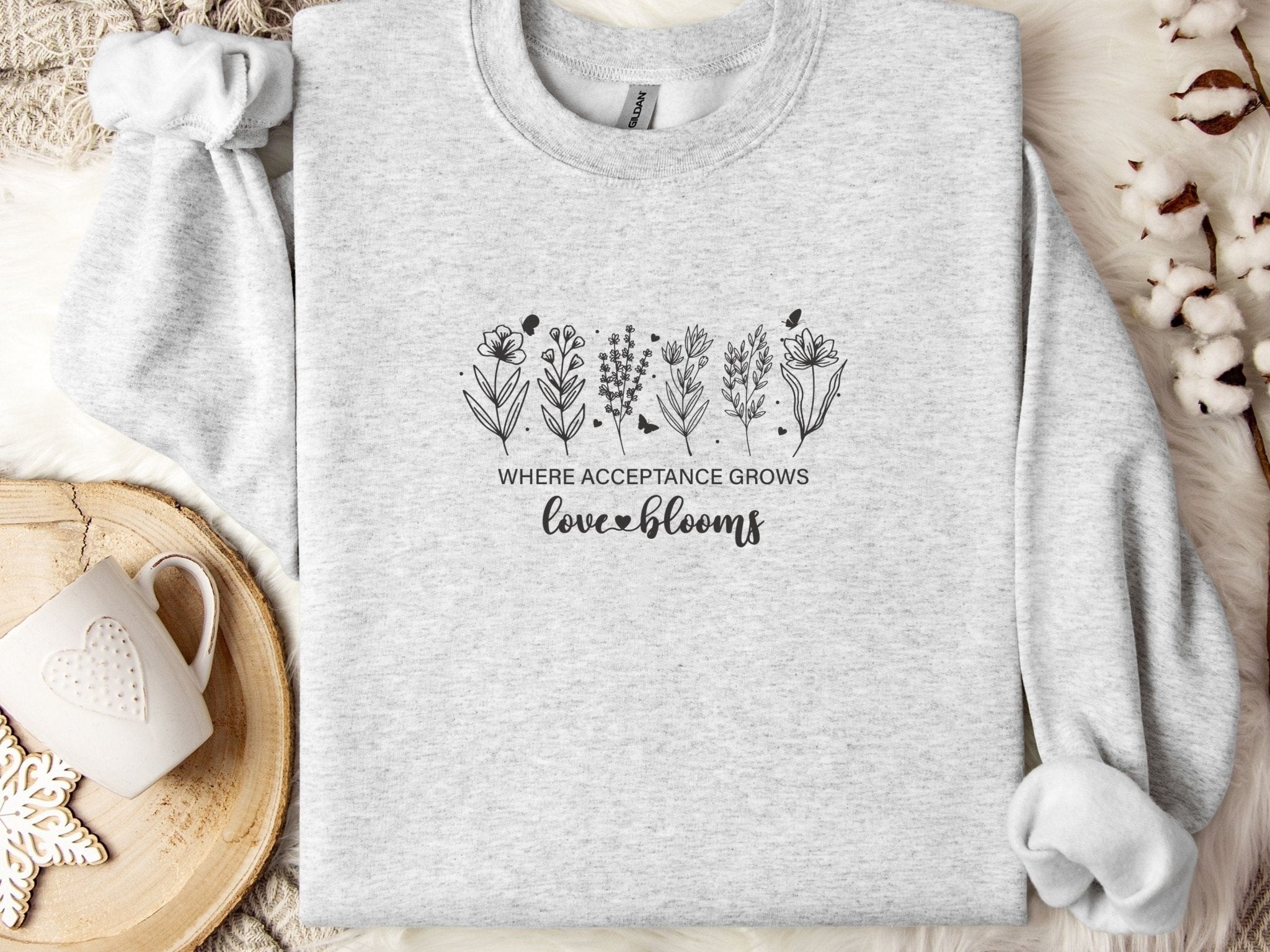 Autism Sweatshirt - Where Acceptance Grows Love Blooms Sweatshirt - Daily Bloom
