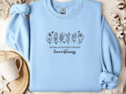 Where Acceptance Grows Love Blooms Sweatshirt-Light Blue-Neurodiversity, ADHD & Autism Awareness & Acceptance Sweatshirt by Daily Bloom