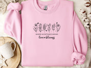 Where Acceptance Grows Love Blooms Sweatshirt-Light Pink-Neurodiversity, ADHD & Autism Awareness & Acceptance Sweatshirt by Daily Bloom