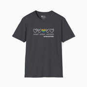 Autism T-Shirt By Daily Bloom Accept Adapt Advocate Rainbow Love Heart Tee Dark Heather Grey / S