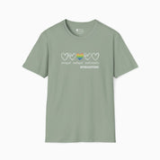 Autism T-Shirt By Daily Bloom Accept Adapt Advocate Rainbow Love Heart Tee Sage / S