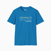 Autism T-Shirt By Daily Bloom Accept Adapt Advocate Rainbow Love Heart Tee Sapphire / S