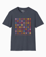 Autism T-Shirt By Daily Bloom Acceptance Grows Here Flowers Tee Heather Navy / S