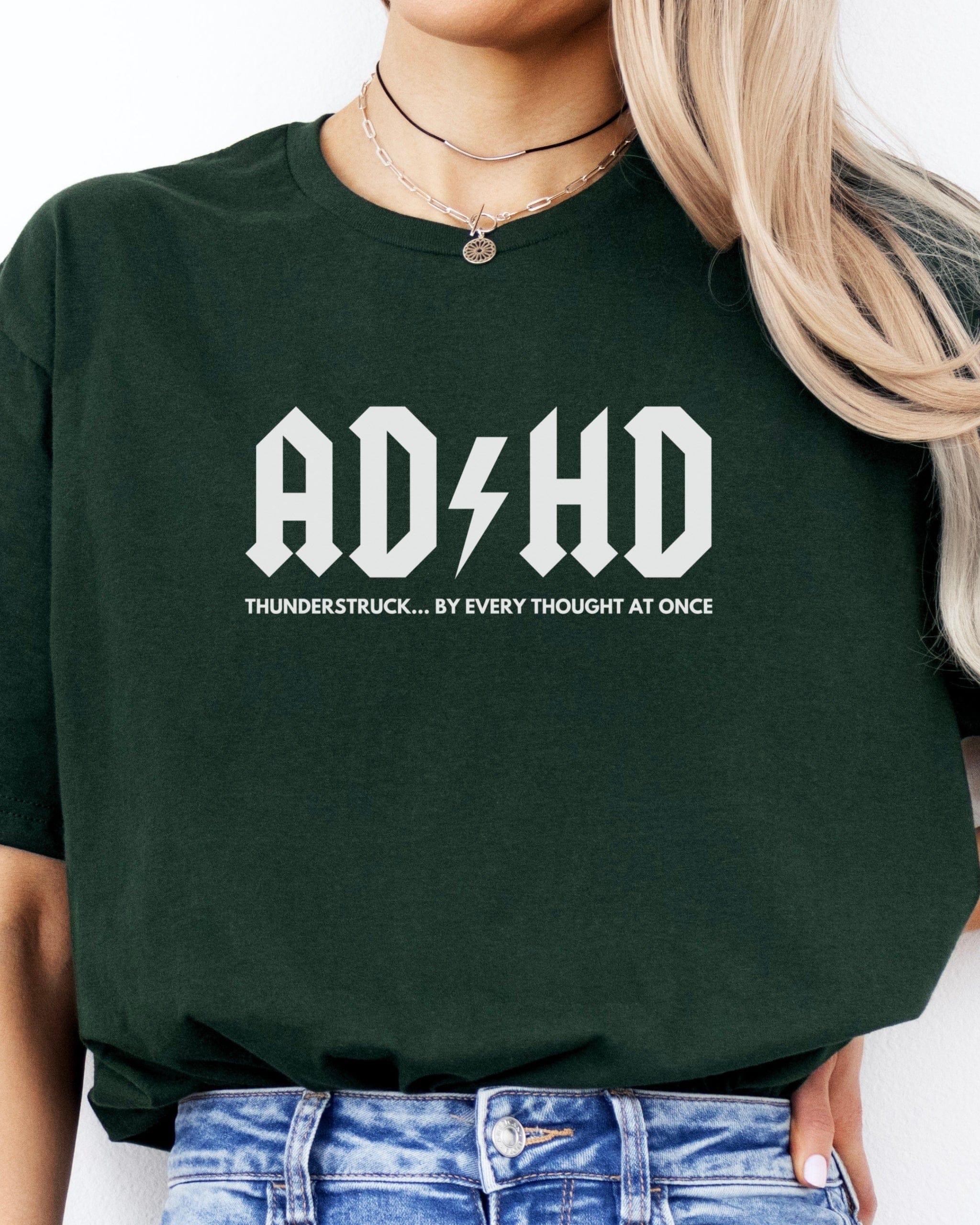 AD/HD Thunderstruck Tee-Neurodiversity, ADHD & Autism Awareness & Acceptance T-Shirt by Daily Bloom