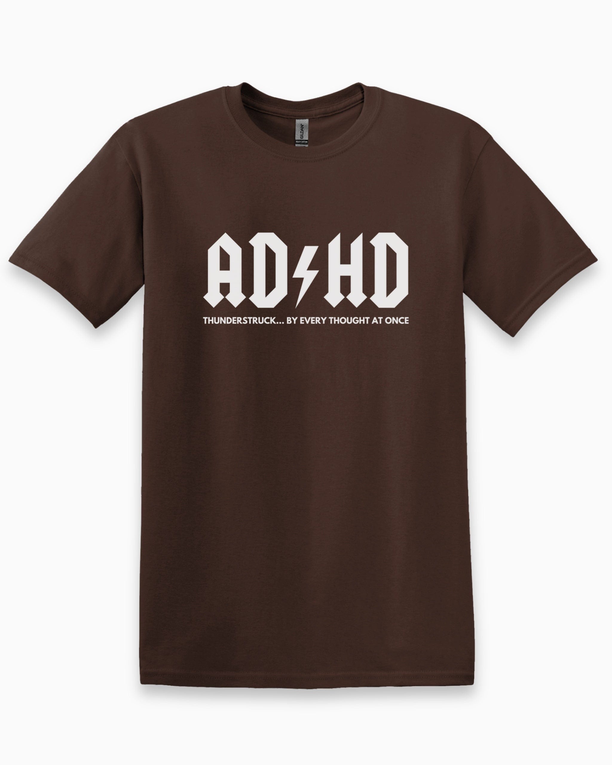 HD Thunderstruck Tee-Dark Chocolate-Neurodiversity, ADHD & Autism Awareness & Acceptance T-Shirt by Daily Bloom