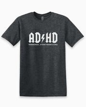 AD/HD Thunderstruck Tee-Dark Heather Grey-Neurodiversity, ADHD & Autism Awareness & Acceptance T-Shirt by Daily Bloom