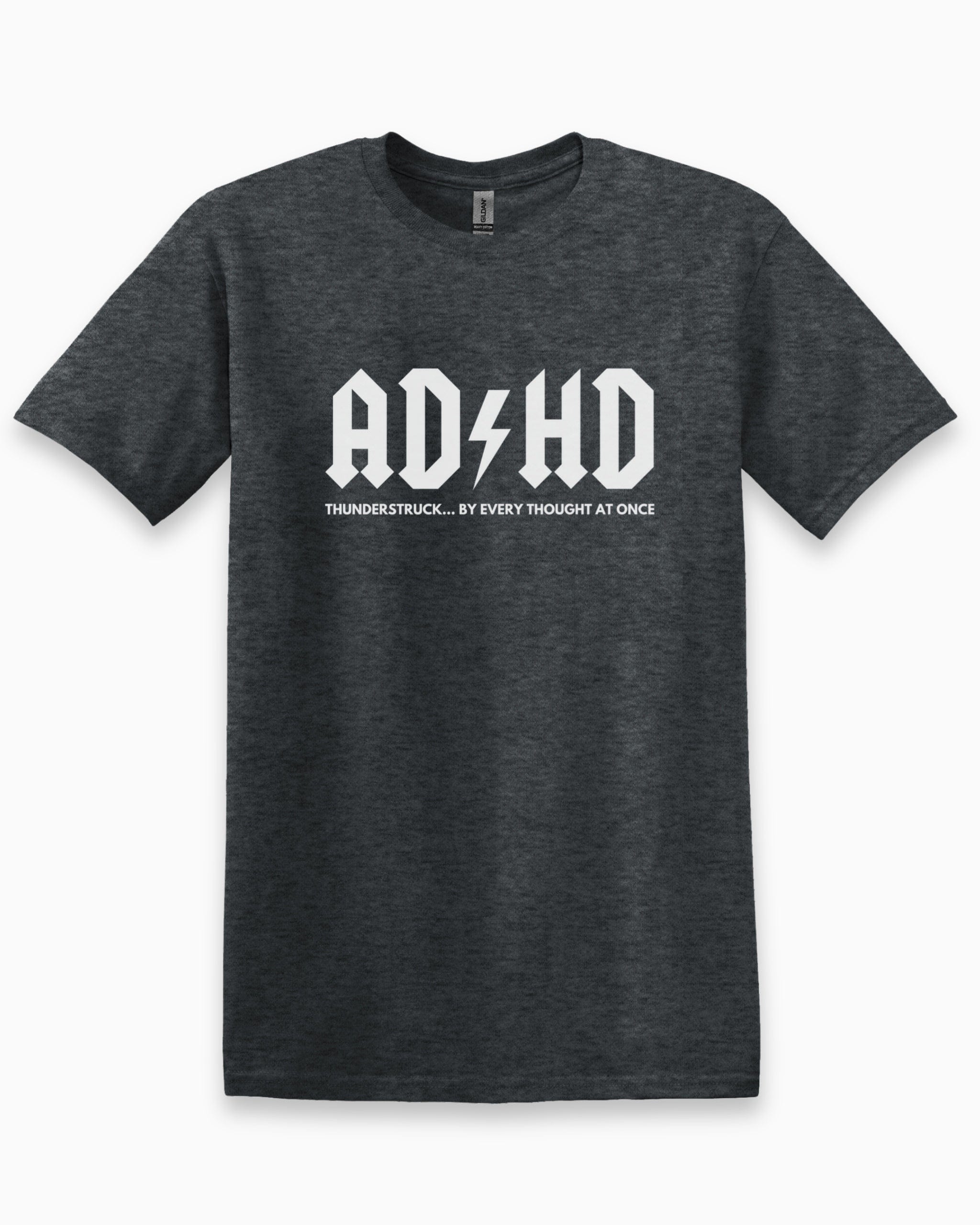 HD Thunderstruck Tee-Dark Heather Grey-Neurodiversity, ADHD & Autism Awareness & Acceptance T-Shirt by Daily Bloom