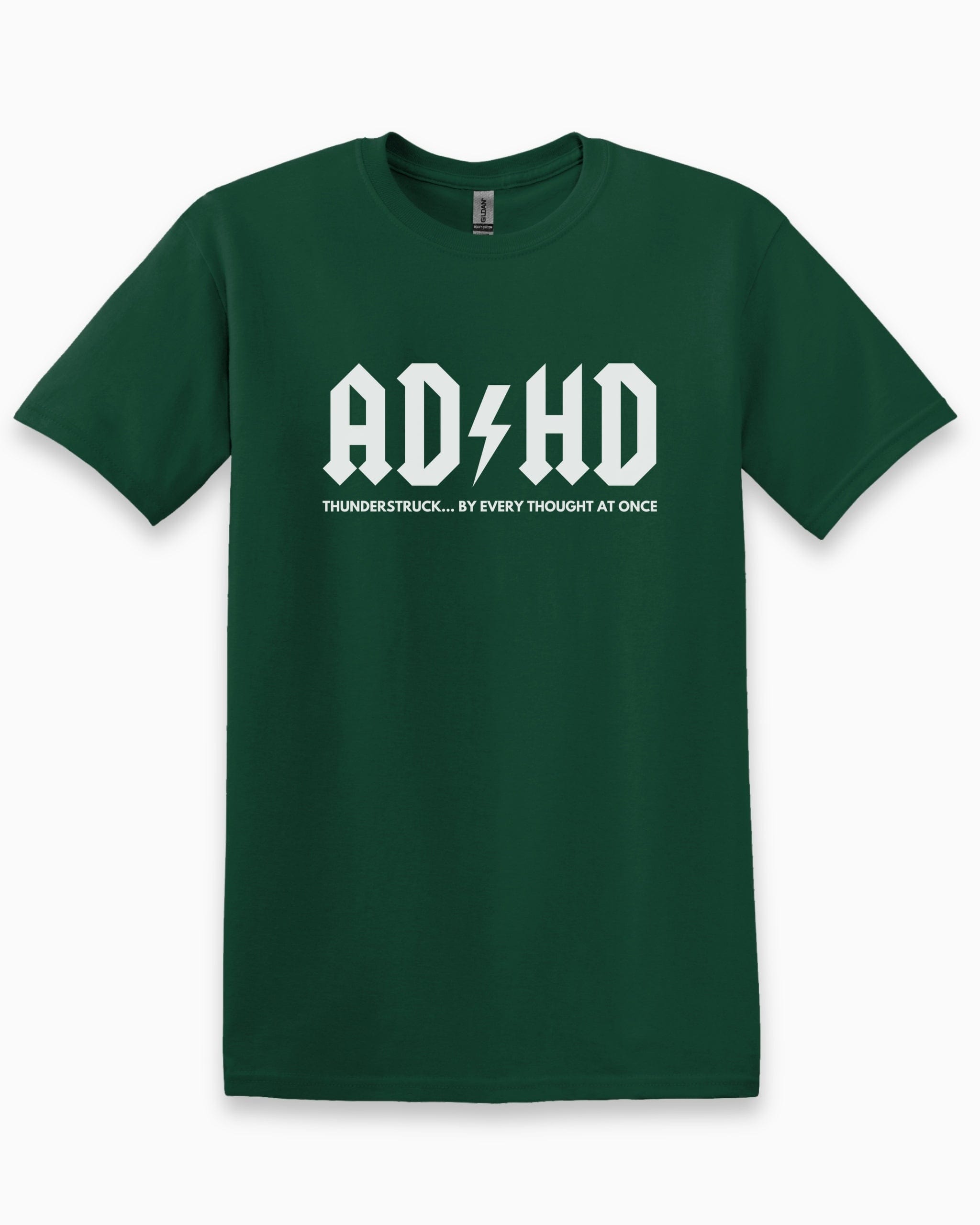 HD Thunderstruck Tee-Forest Green-Neurodiversity, ADHD & Autism Awareness & Acceptance T-Shirt by Daily Bloom