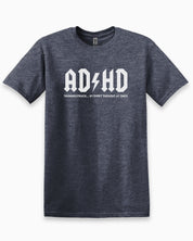 AD/HD Thunderstruck Tee-Heather Navy-Neurodiversity, ADHD & Autism Awareness & Acceptance T-Shirt by Daily Bloom