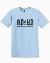 AD/HD Thunderstruck Tee-Light Blue-Neurodiversity, ADHD & Autism Awareness & Acceptance T-Shirt by Daily Bloom