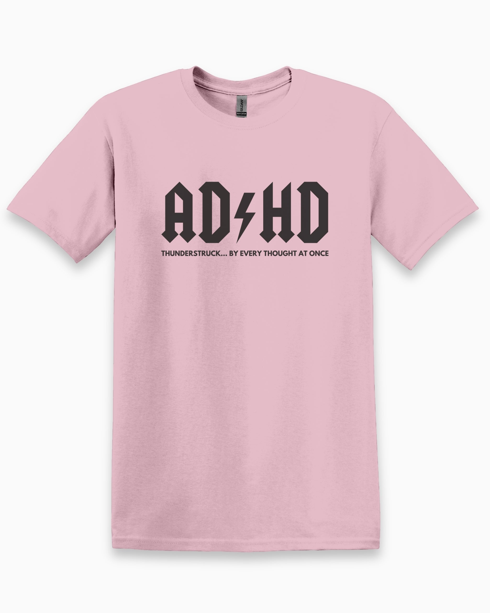 HD Thunderstruck Tee-Light Pink-Neurodiversity, ADHD & Autism Awareness & Acceptance T-Shirt by Daily Bloom