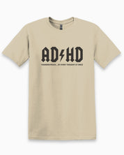AD/HD Thunderstruck Tee-Sand-Neurodiversity, ADHD & Autism Awareness & Acceptance T-Shirt by Daily Bloom