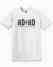 AD/HD Thunderstruck Tee-White-Neurodiversity, ADHD & Autism Awareness & Acceptance T-Shirt by Daily Bloom