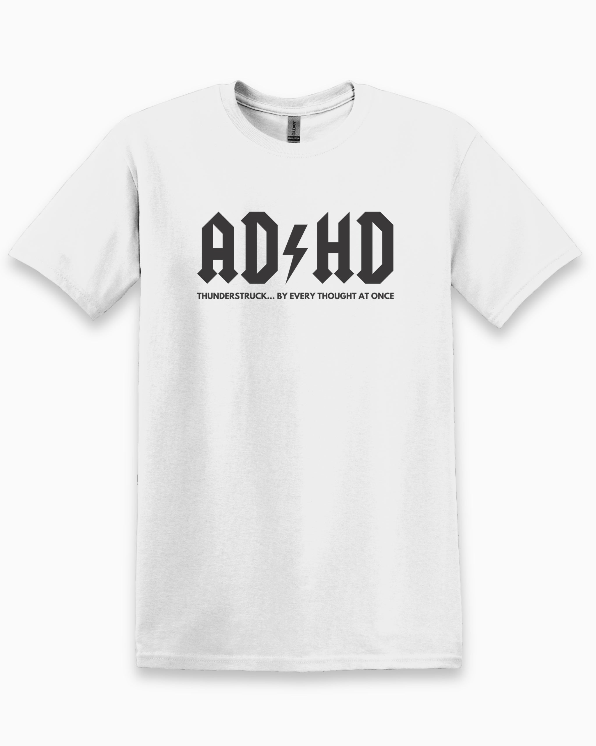HD Thunderstruck Tee-White-Neurodiversity, ADHD & Autism Awareness & Acceptance T-Shirt by Daily Bloom