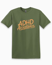 Autism T-Shirt By Daily Bloom ADHD Acceptance Grunge Style Tee Military Green / S