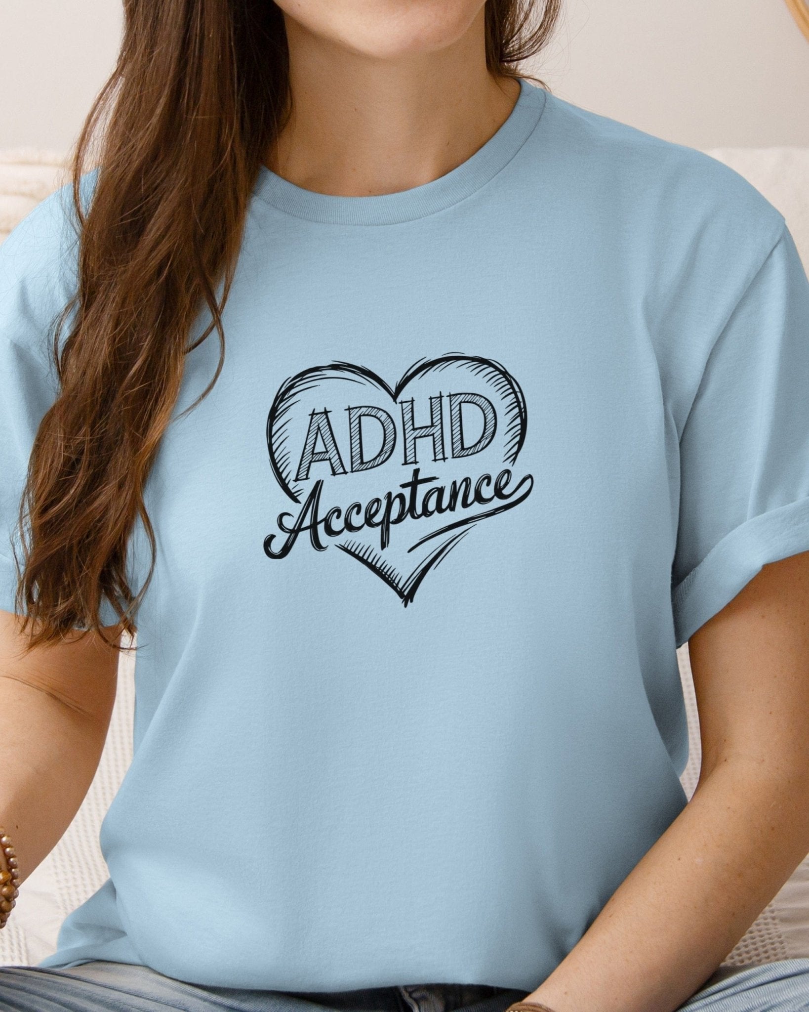 Autism T-Shirt - ADHD Acceptance Love Heart Sketch Tee - Daily Bloom