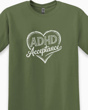 Autism T-Shirt By Daily Bloom ADHD Acceptance Love Heart Sketch Tee