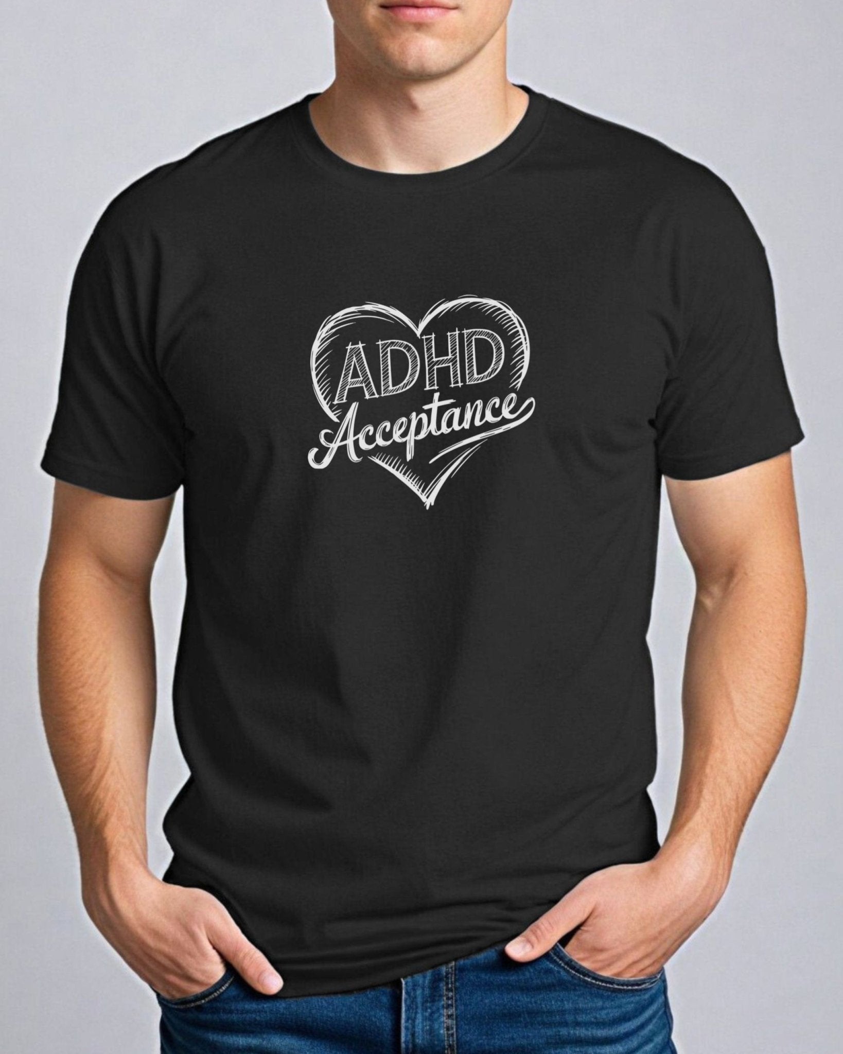 Autism T-Shirt - ADHD Acceptance Love Heart Sketch Tee - Daily Bloom