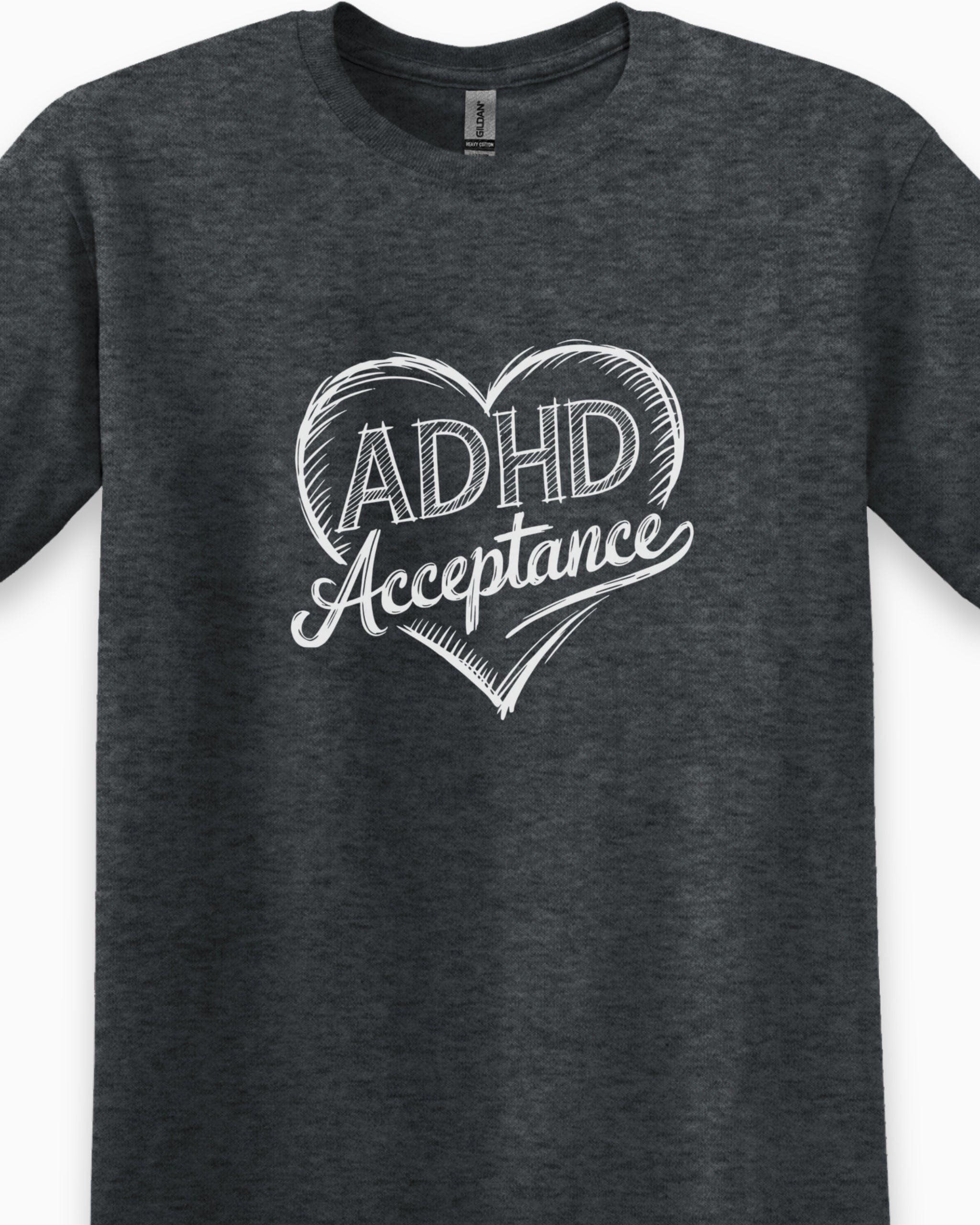 Autism T-Shirt By Daily Bloom ADHD Acceptance Love Heart Sketch Tee