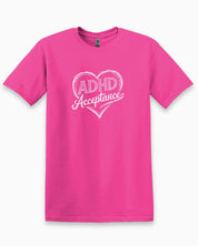 Autism T-Shirt By Daily Bloom ADHD Acceptance Love Heart Sketch Tee Heliconia / S