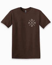 Autism T-Shirt By Daily Bloom ADHD Cross Tee Dark Chocolate / S