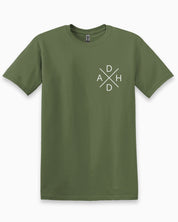 Autism T-Shirt By Daily Bloom ADHD Cross Tee Military Green / S