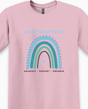 Advocate Support Empower Autism Acceptance Rainbow Tee-Neurodiversity, ADHD & Autism Awareness & Acceptance T-Shirt by Daily Bloom