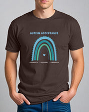 Advocate Support Empower Autism Acceptance Rainbow Tee-Neurodiversity, ADHD & Autism Awareness & Acceptance T-Shirt by Daily Bloom