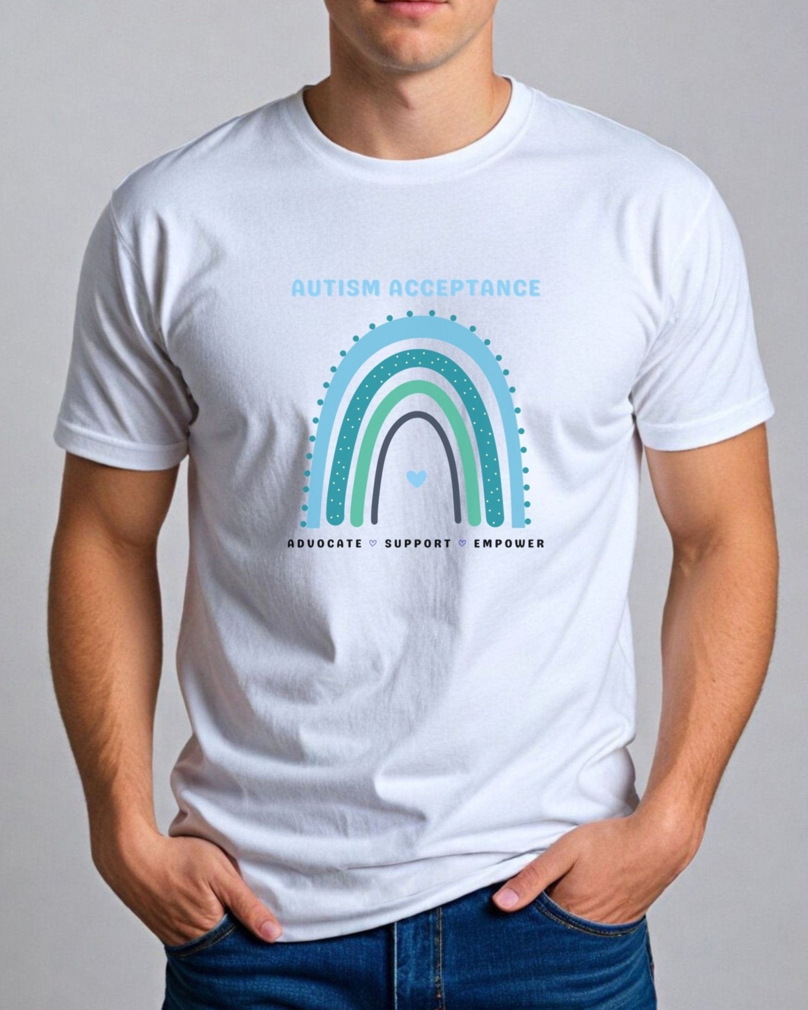 Autism T-Shirt - Advocate Support Empower Autism Acceptance Rainbow Tee - Daily Bloom