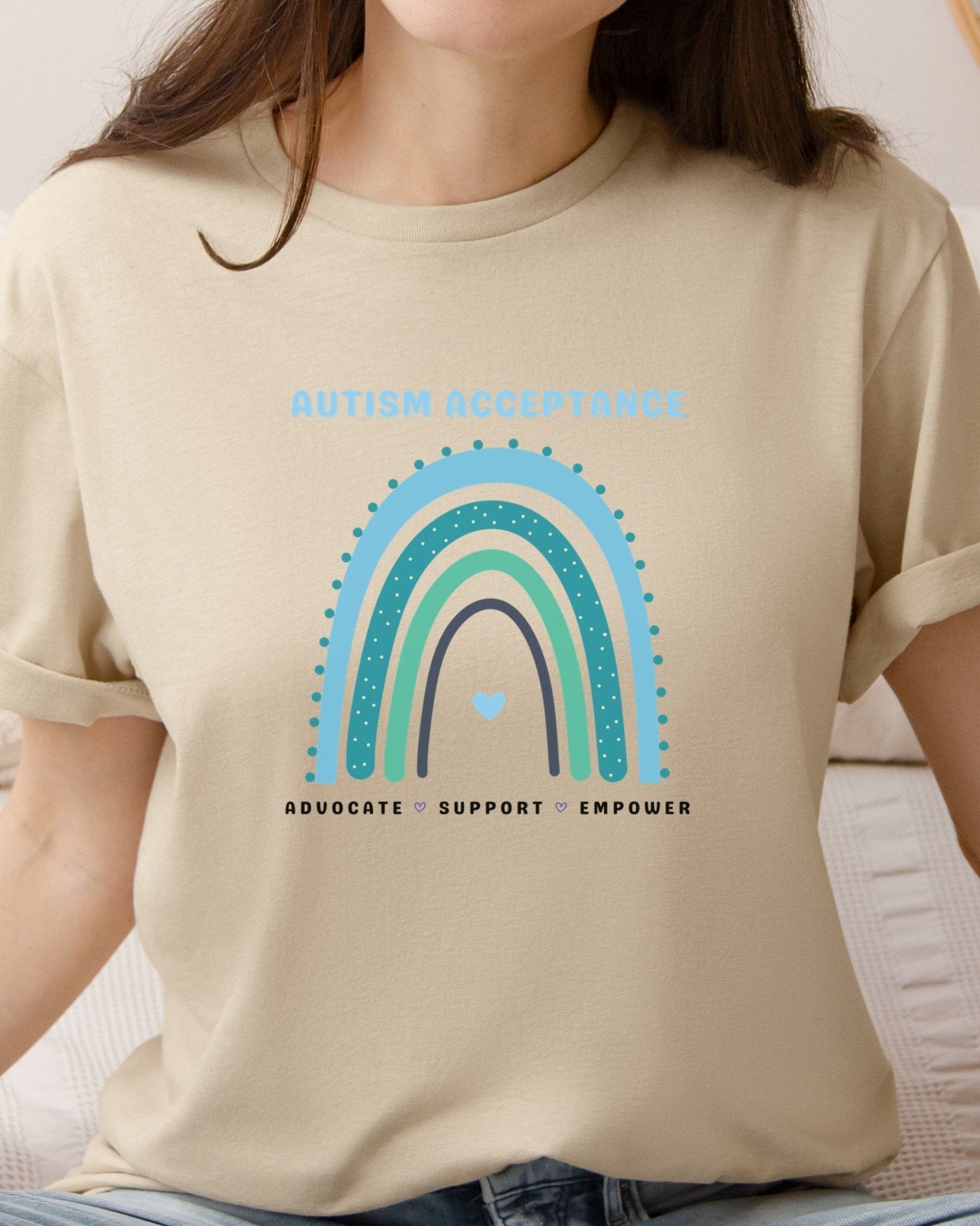 Autism T-Shirt - Advocate Support Empower Autism Acceptance Rainbow Tee - Daily Bloom
