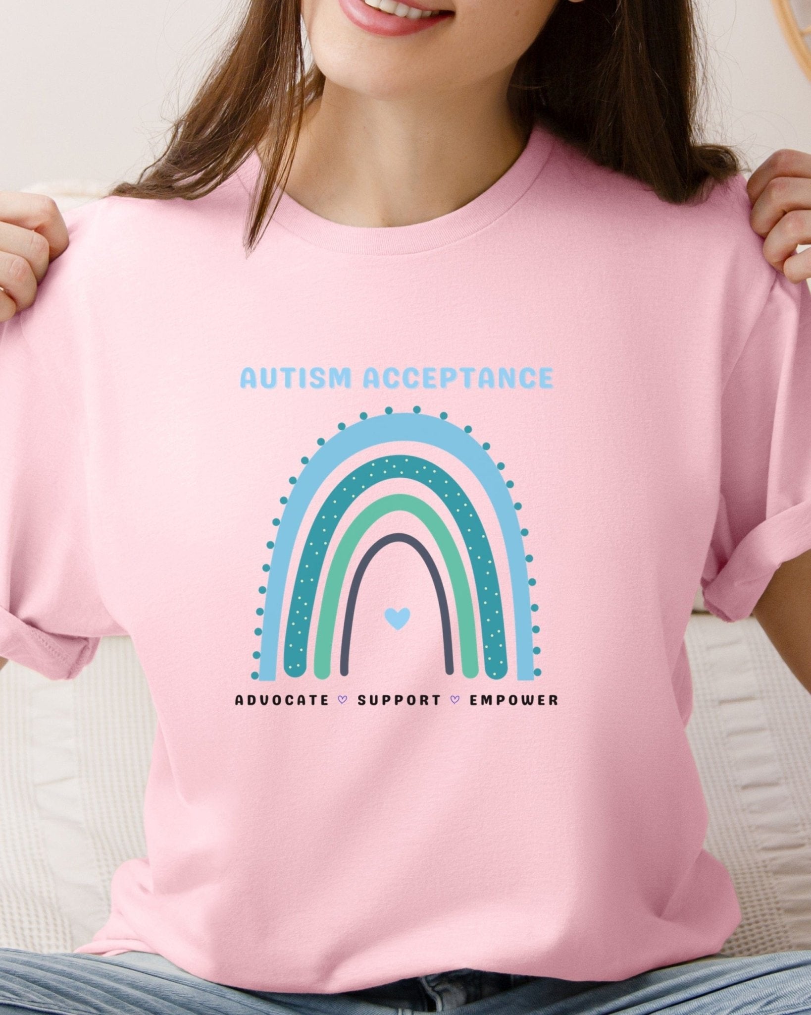 Autism T-Shirt - Advocate Support Empower Autism Acceptance Rainbow Tee - Daily Bloom