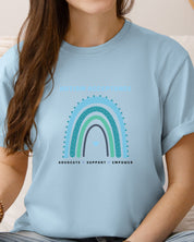 Advocate Support Empower Autism Acceptance Rainbow Tee-Neurodiversity, ADHD & Autism Awareness & Acceptance T-Shirt by Daily Bloom
