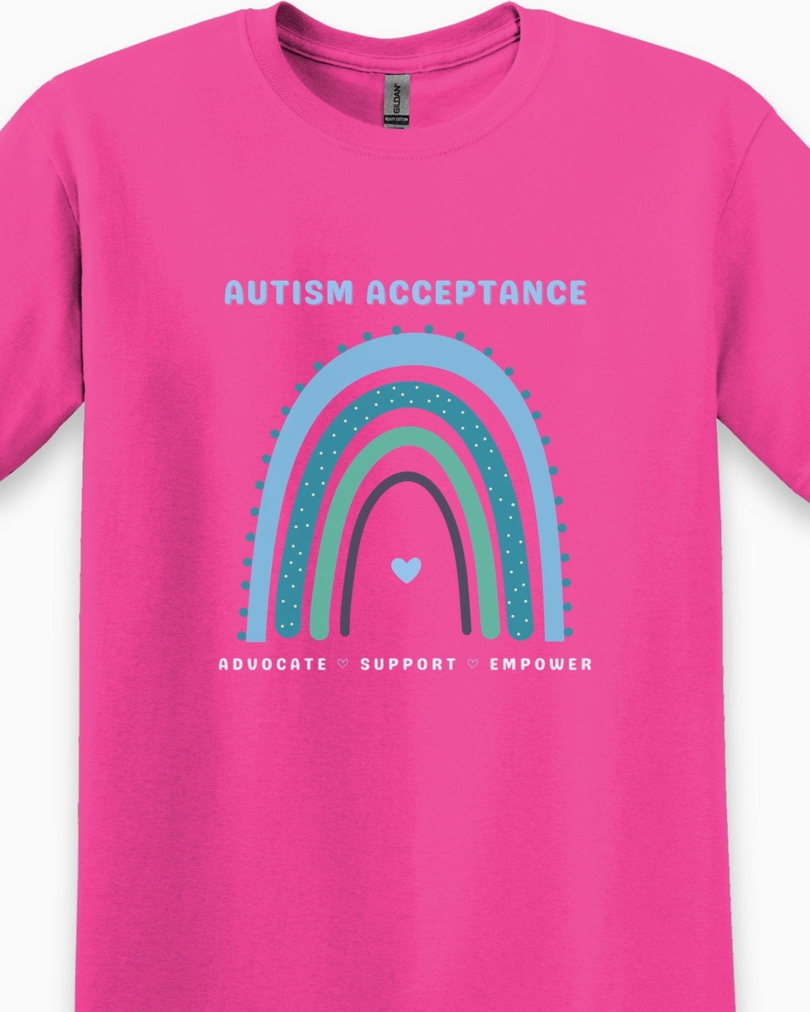 Autism T-Shirt - Advocate Support Empower Autism Acceptance Rainbow Tee - Daily Bloom